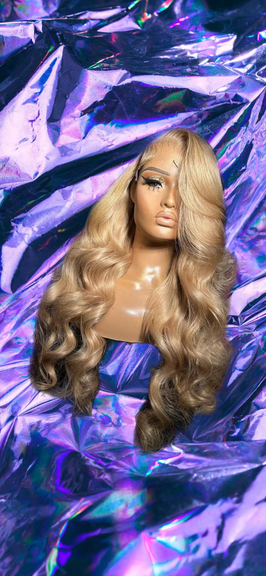 Sophia - Honey Blonde Wavy 100% Human Hair Lace Front Wig