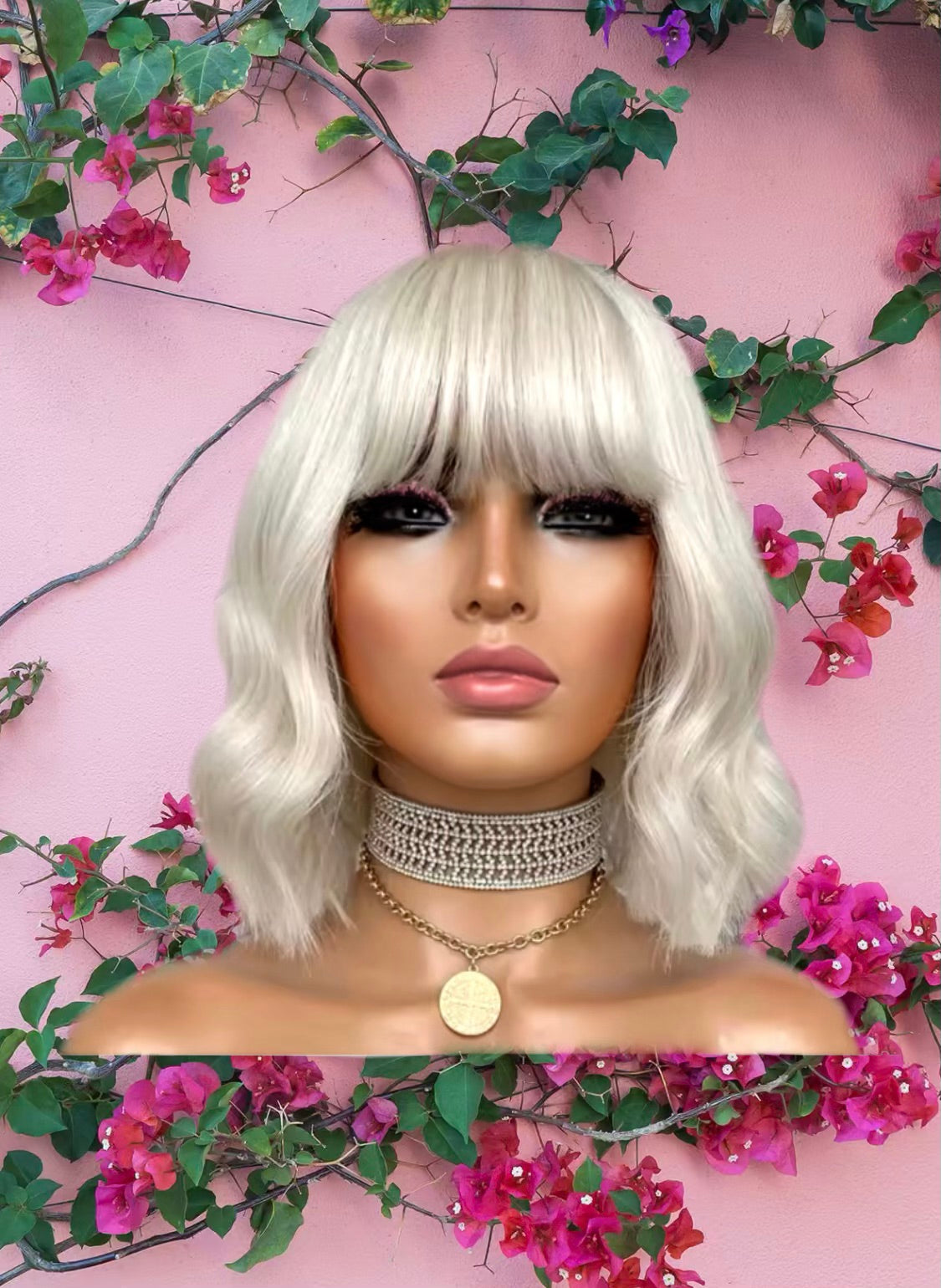 Donna - Icy Platinum Blonde Fringe/Bang 100% Human Hair Lace Front Wig