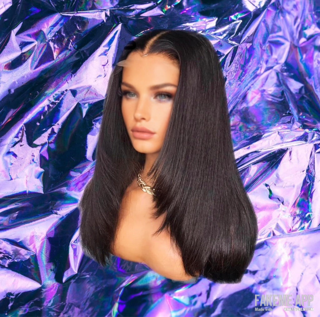 Nadia - Black Layered Straight 100% Human Hair Lace Front Wig