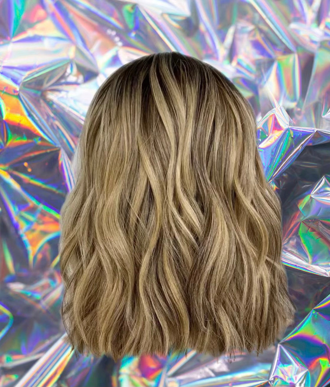 Franie - Texan Dark Blonde Light Brown Roots Loose Wave 100% Human Hair Lace Front Wig