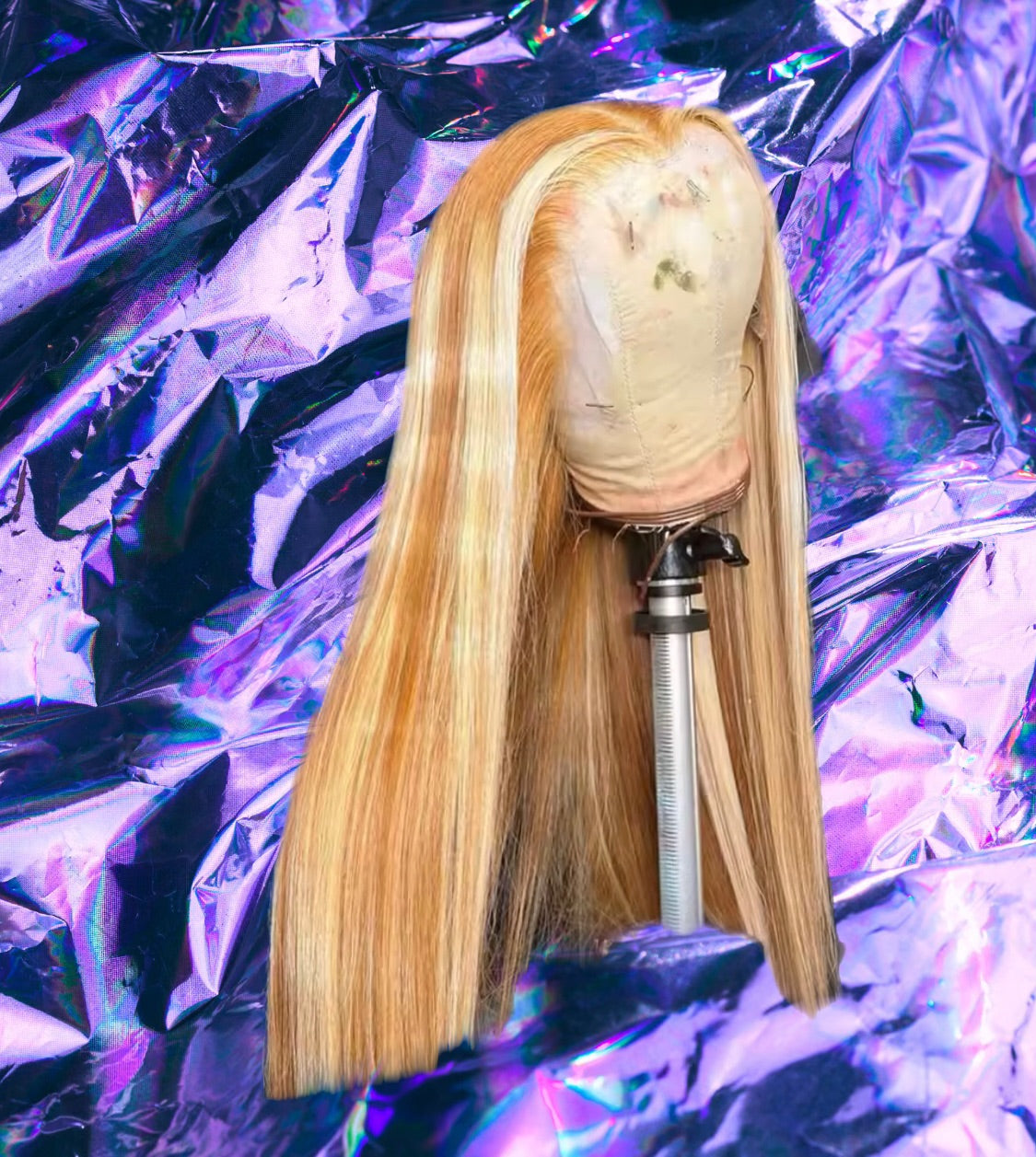 Deena - Honey & Vanilla Blonde Skunk Highlight 100% Human Hair Lace Front Wig