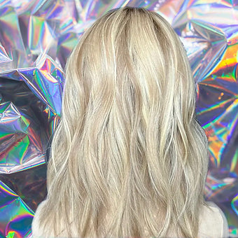 Francesca - Blonde Light Brown Roots Loose Wave 100% Human Hair Lace Front Wig