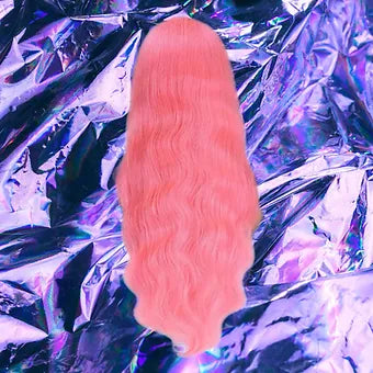 Mila - Pink Wavy 100% Human Hair Lace Front Wig