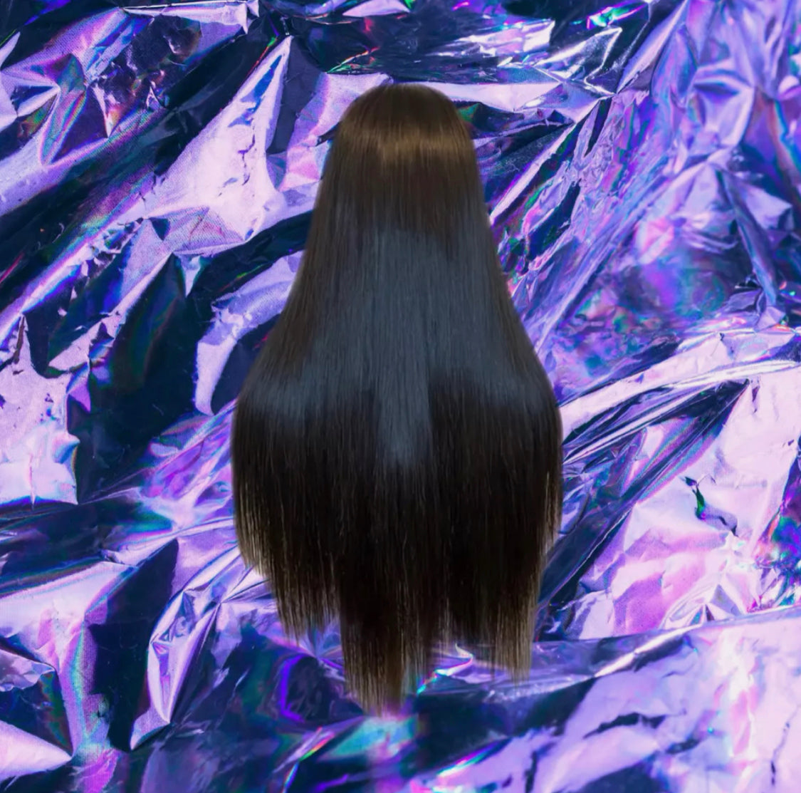 Zalia - Black Fringe Straight 100% Human Hair Lace Front Wig