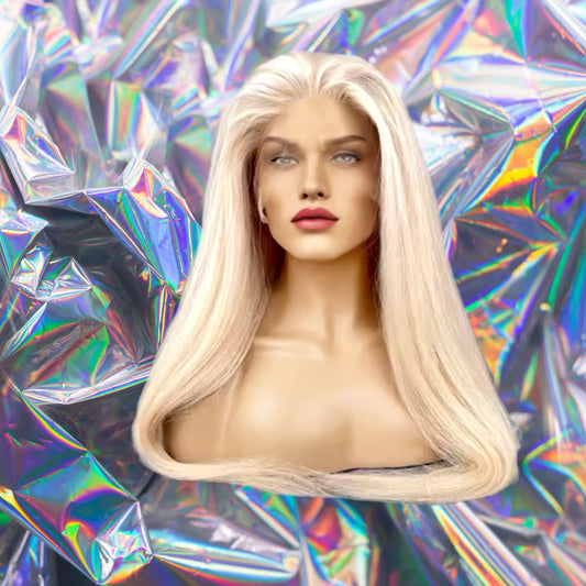 Anna Nicole - Foxy California Blonde Straight Premium Remy 100% Human Hair Lace Front Wig