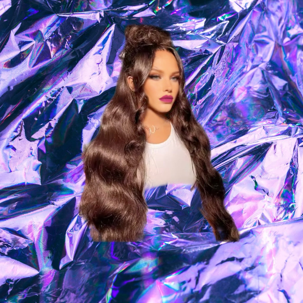 Bianca - Brown Wavy 100% Human Hair Lace Front Wig