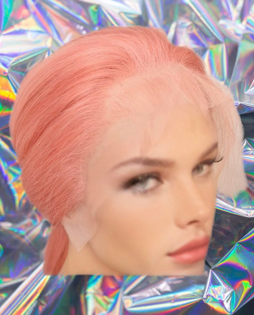 Grace - Light Pink Bone Straight  100% Human Hair Lace Front Wig