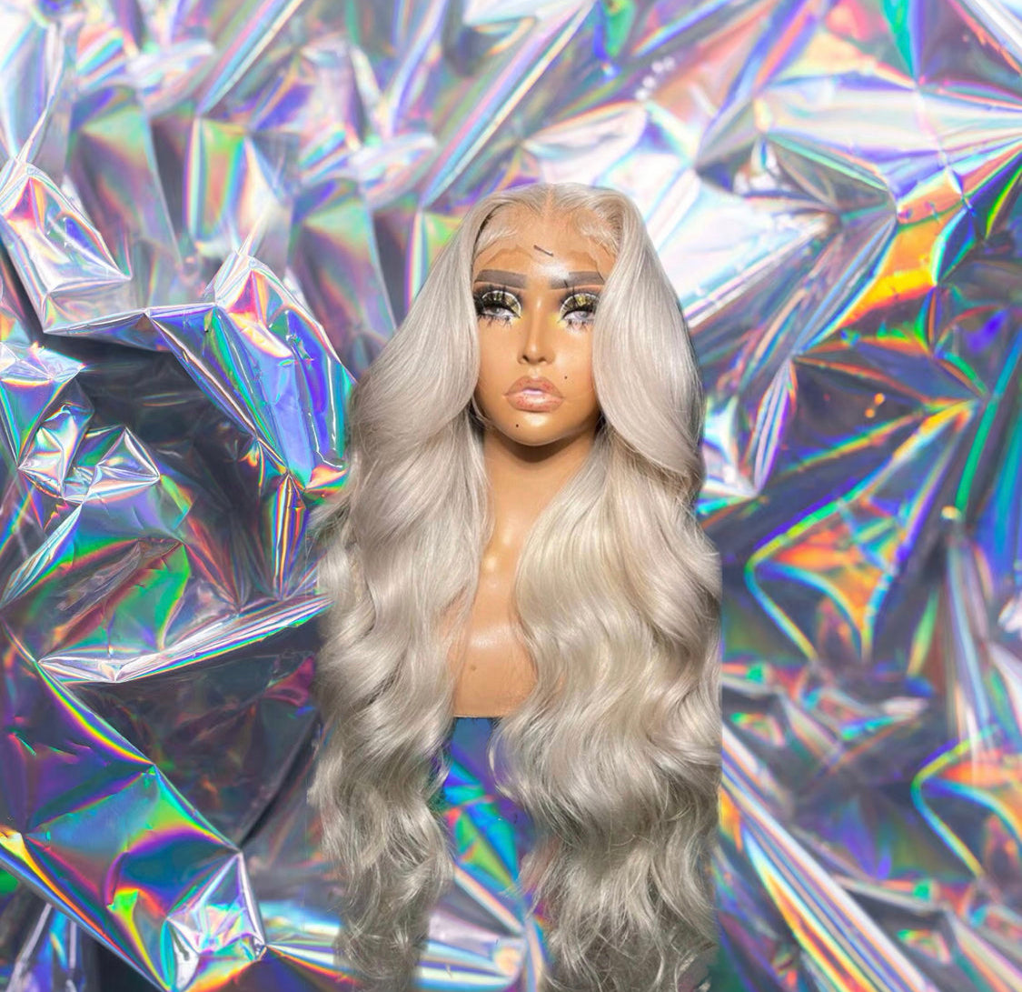 Sophie - Platinum Blonde Wavy 100% Human Hair Lace Front Wig