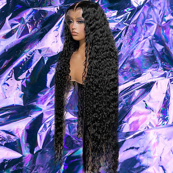 Zahara - Black Deep Wave Curly 100% Human Hair Lace Front Wig