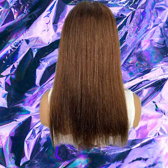 Tasha - Brown Straight 100% Human Hair Lace Front Wig